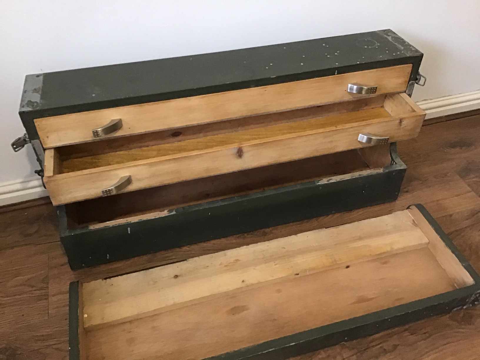 vintage wooden toolbox